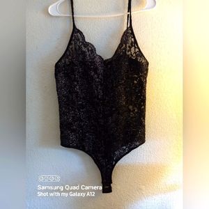 Fashion Nova Black Shimmer Bodysuit